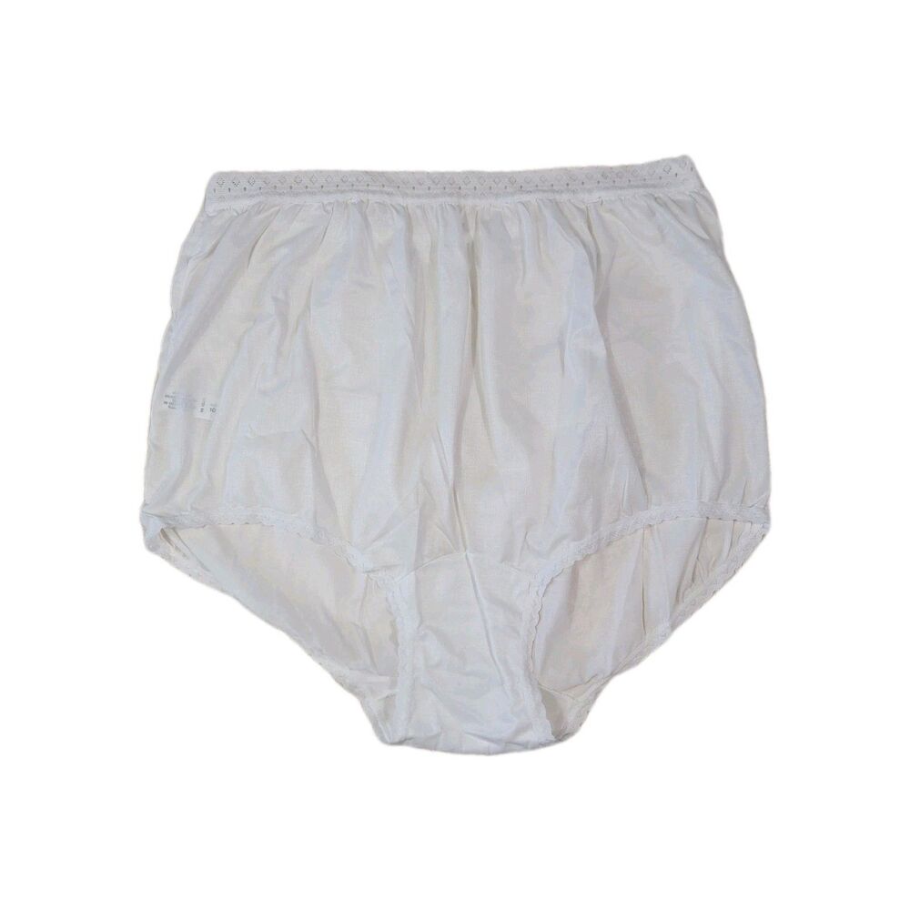 Vintage 60's Granny Panties 100% Nylon Size 10 Mushroom Gusset Lace Trim USA Z